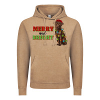 Vintage Coffee merry and bright labrador Vintage Hoodie - RanaPortraitStore