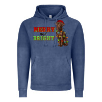 Vintage Denim merry and bright labrador Vintage Hoodie - RanaPortraitStore