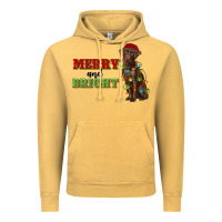 Vintage Mustard merry and bright labrador Vintage Hoodie - RanaPortraitStore