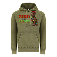 Vintage Olive merry and bright labrador Vintage Hoodie - RanaPortraitStore