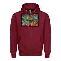 Burgundy wooden cross background Zipper Hoodie - BarkalooDesign