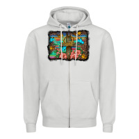 Dove Grey wooden cross background Zipper Hoodie - BarkalooDesign