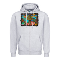 Heather Grey wooden cross background Zipper Hoodie - BarkalooDesign