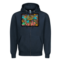 Navy wooden cross background Zipper Hoodie - BarkalooDesign