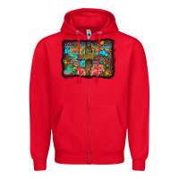Red wooden cross background Zipper Hoodie - BarkalooDesign