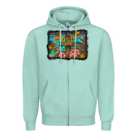Seafoam wooden cross background Zipper Hoodie - BarkalooDesign