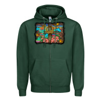 Sports Green wooden cross background Zipper Hoodie - BarkalooDesign