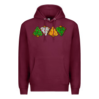 Burgundy christmas tree cookies Premium Hoodie - LillyAllenDesigns