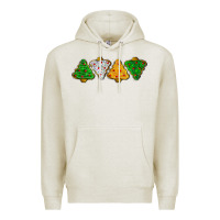 Oatmeal Heather christmas tree cookies Premium Hoodie - LillyAllenDesigns