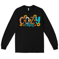 Black Cozy Vibes Fall Sunflowers Long Sleeve Tee - Artiststas