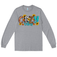 Heather Grey Cozy Vibes Fall Sunflowers Long Sleeve Tee - Artiststas