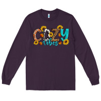 Plum Cozy Vibes Fall Sunflowers Long Sleeve Tee - Artiststas
