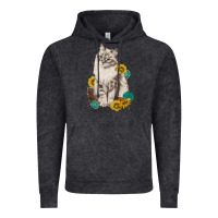 Vintage Black siberian cat sunflower and gemstone Vintage Hoodie - texasbilliewilder