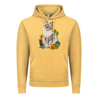 Vintage Mustard siberian cat sunflower and gemstone Vintage Hoodie - texasbilliewilder