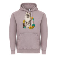 Vintage Zinc siberian cat sunflower and gemstone Vintage Hoodie - texasbilliewilder