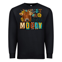 Black just a little moody with cow Premium Sweatshirt - NancyCooperArtShop