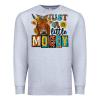 Heather Grey just a little moody with cow Premium Sweatshirt - NancyCooperArtShop