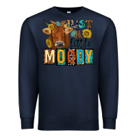 Navy just a little moody with cow Premium Sweatshirt - NancyCooperArtShop