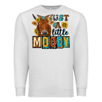 Oatmeal Heather just a little moody with cow Premium Sweatshirt - NancyCooperArtShop