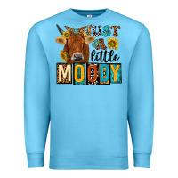 Ocean Blue just a little moody with cow Premium Sweatshirt - NancyCooperArtShop