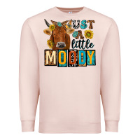 Pale Pink just a little moody with cow Premium Sweatshirt - NancyCooperArtShop