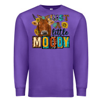 Purple just a little moody with cow Premium Sweatshirt - NancyCooperArtShop