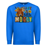 True Royal just a little moody with cow Premium Sweatshirt - NancyCooperArtShop