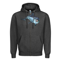 Charcoal Heather bottlenose dolphin Zipper Hoodie - LillyAllenDesigns