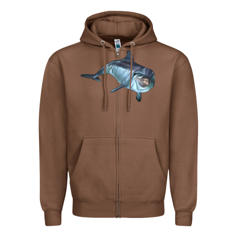 Bottlenose Dolphin Zipper Hoodie by LillyAllenDesigns | Teevron