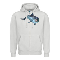 Dove Grey bottlenose dolphin Zipper Hoodie - LillyAllenDesigns