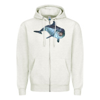 Oatmeal Heather bottlenose dolphin Zipper Hoodie - LillyAllenDesigns