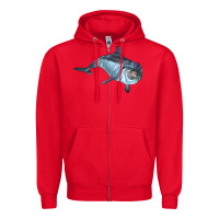 Red bottlenose dolphin Zipper Hoodie - LillyAllenDesigns