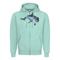Seafoam bottlenose dolphin Zipper Hoodie - LillyAllenDesigns