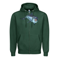 Sports Green bottlenose dolphin Zipper Hoodie - LillyAllenDesigns