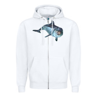 White bottlenose dolphin Zipper Hoodie - LillyAllenDesigns