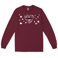 Burgundy dental life dentist elements Long Sleeve Tee - AdoDesignShop