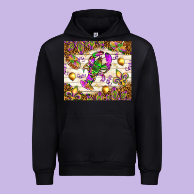 Mardi Gras With Crab Urban Hoodie Designed By Nancycooperartshop