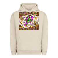 Pigment French Oak Mardi Gras with crab Urban Hoodie - NancyCooperArtShop