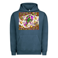 Pigment Midnight Navy Mardi Gras with crab Urban Hoodie - NancyCooperArtShop
