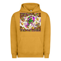 Pigment Peanut Butter Mardi Gras with crab Urban Hoodie - NancyCooperArtShop