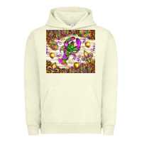 Pigment Pistachio Mardi Gras with crab Urban Hoodie - NancyCooperArtShop