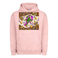 Pigment Salmon Mardi Gras with crab Urban Hoodie - NancyCooperArtShop