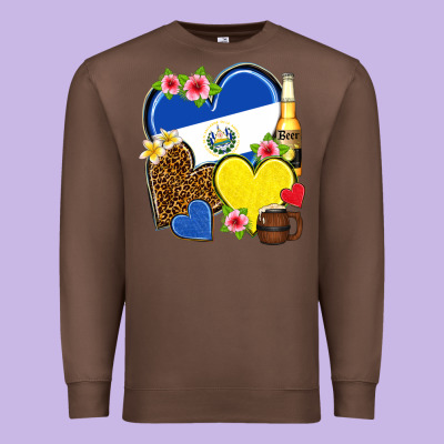El Salvador Hearts Premium Sweatshirt Designed By Nancycooperartshop