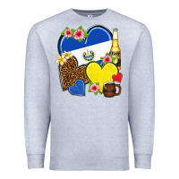Heather Grey el salvador hearts Premium Sweatshirt - NancyCooperArtShop