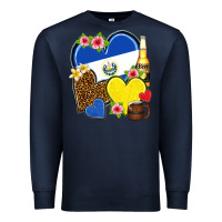 Navy el salvador hearts Premium Sweatshirt - NancyCooperArtShop