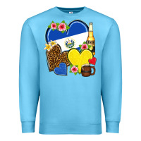 Ocean Blue el salvador hearts Premium Sweatshirt - NancyCooperArtShop