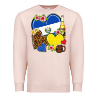 Pale Pink el salvador hearts Premium Sweatshirt - NancyCooperArtShop