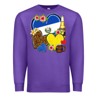 Purple el salvador hearts Premium Sweatshirt - NancyCooperArtShop