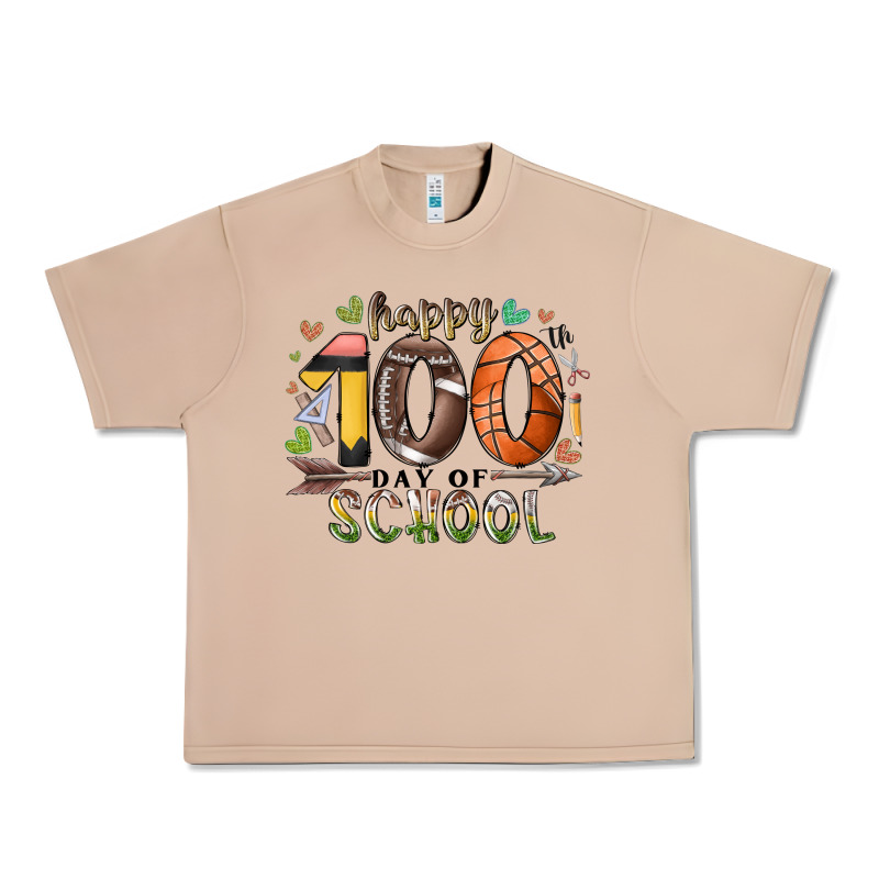 Happy 100 Americana Football Basketball Day Of Sch Urban Heavy Tee by RacoonDesign | Teevron