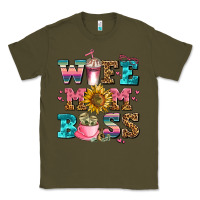 Army Green wife mom boss Classic Tee - AdoDesignShop